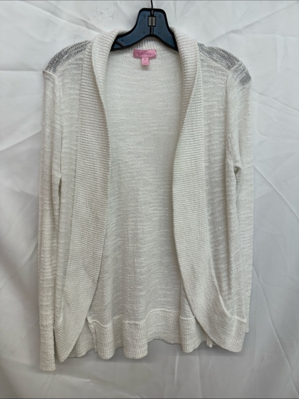 Lilly Pulitzer Cream Open-Front Lightweight Cardigan